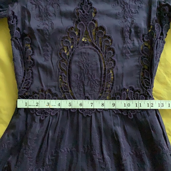 Dolce Vita Blue Silk/Lace Dress - Picture 9 of 10